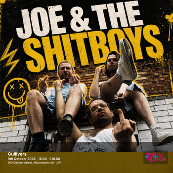 Joe & The Shitboys at Gullivers on 9 October 2026 gig poster