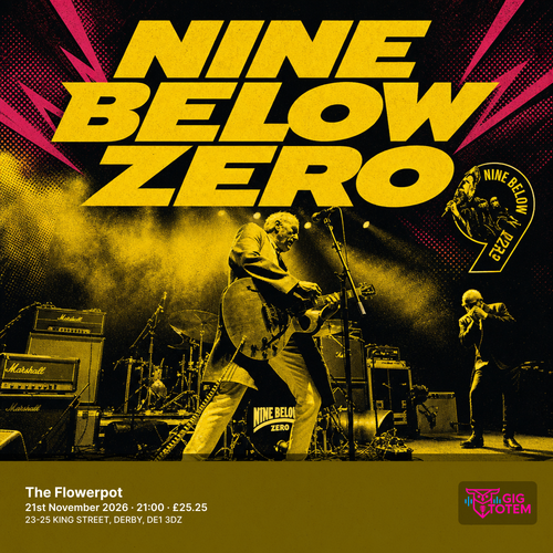 Nine Below Zero at The Flowerpot on 21 November 2026 gig poster