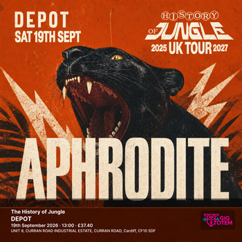 The History of Jungle Aries, Aphrodite at DEPOT on 19 September 2026 gig poster
