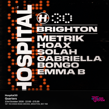 Hospital30 Metrik, Hoax at Quarters on 23 October 2026 gig poster