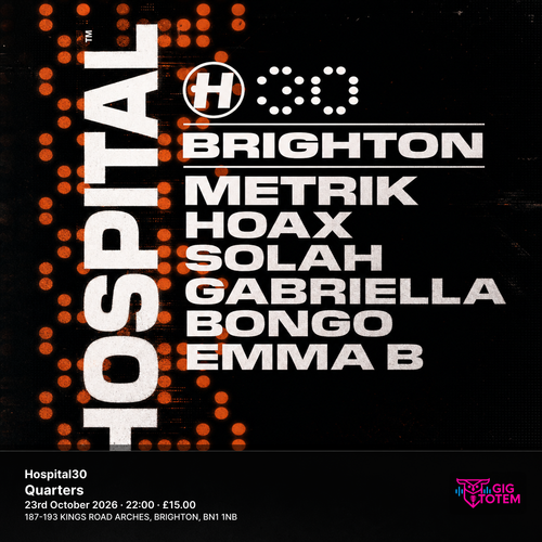 Hospital30 Metrik, Hoax at Quarters on 23 October 2026 gig poster