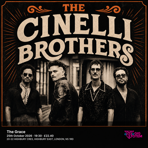 The Cinelli Brothers at The Grace on 25 October 2026 gig poster