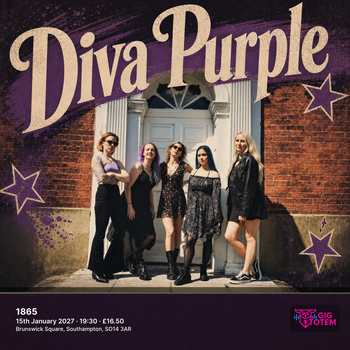 Diva Purple at 1865 on 15 January 2027 gig poster