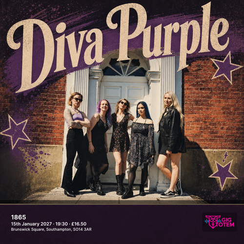 Diva Purple at 1865 on 15 January 2027 gig poster