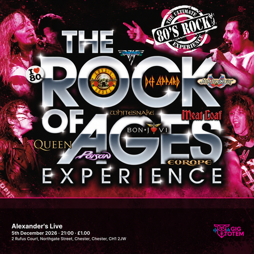 The Rock of Ages Experience at Alexander's Live on 5 December 2026 gig poster