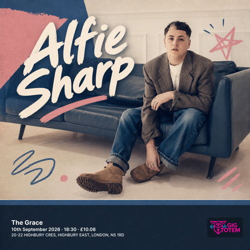 Alfie Sharp at The Grace on 10 September 2026 gig poster