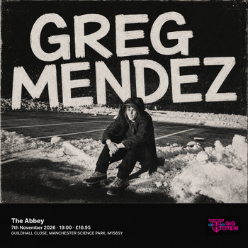 Greg Mendez at The Abbey on 7 November 2026 gig poster