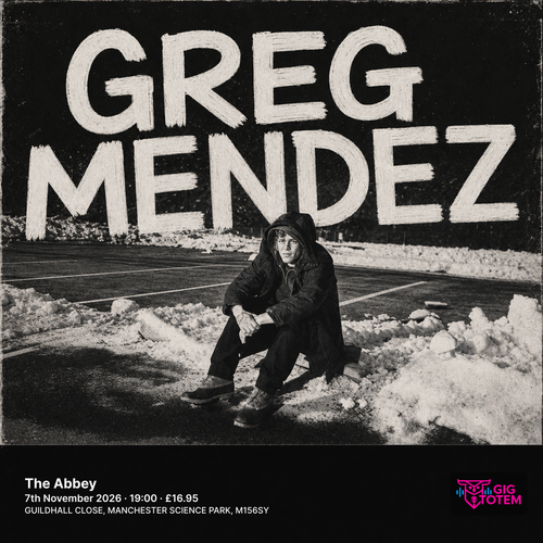 Greg Mendez at The Abbey on 7 November 2026 gig poster