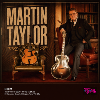 Martin Taylor at NCEM on 4 October 2026 gig poster