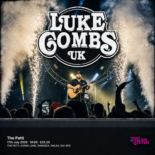 Luke Combs UK at The Patti on 17 July 2026 gig poster