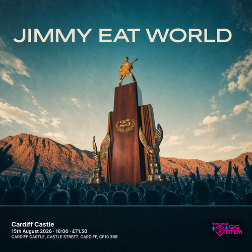 Jimmy Eat World at Cardiff Castle on 15 August 2026 gig poster