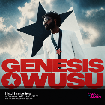 Genesis Owusu at Strange Brew on 1 December 2026 gig poster