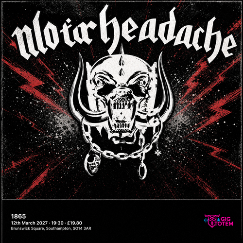Motorheadache at 1865 on 12 March 2027 gig poster