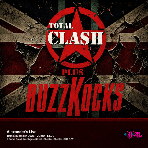 Total Clash plus The Buzzkocks at Alexander's Live on 19 November 2026 gig poster