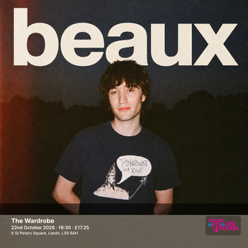 beaux at The Wardrobe on 22 October 2026 gig poster