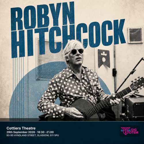 Robyn Hitchcock at Cottiers Theatre on 29 September 2026 gig poster