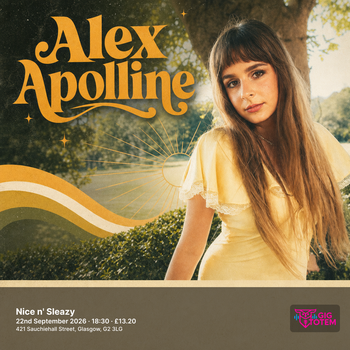 Alex Apolline at Nice n' Sleazy on 22 September 2026 gig poster