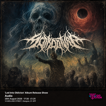 Scordatura 'Led Into Oblivion' Album Release Show Scordatura, Foetal Juice at Audio on 28 August 2026 gig poster