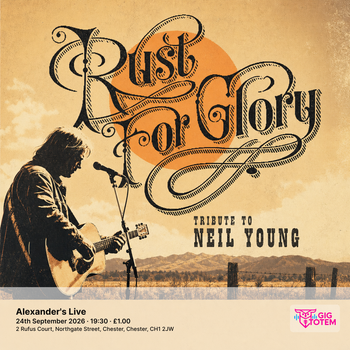 Rust for Glory Tribute to Neil Young at Alexander's Live on 24 September 2026 gig poster