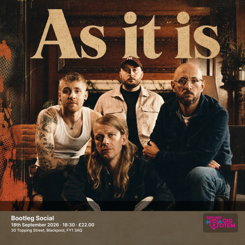 As it is at Bootleg Social on 18 September 2026 gig poster