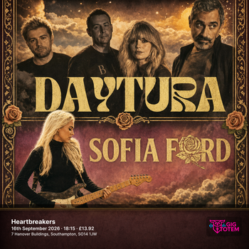 Sonar Presents: Rock&Blues - DAYTURA + SOFIA FORD at Heartbreakers on 16 September 2026 gig poster
