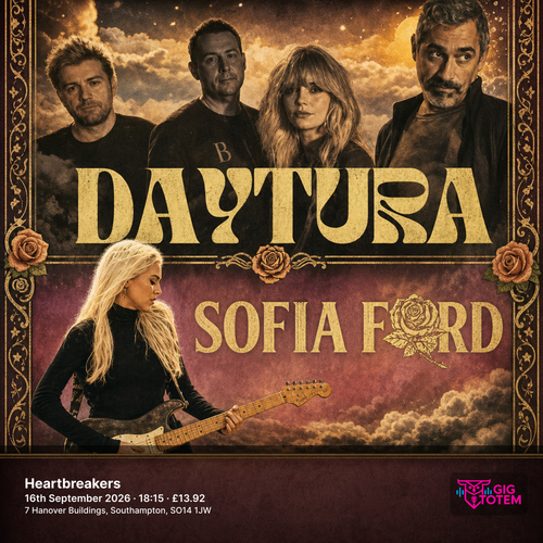 Sonar Presents: Rock&Blues - DAYTURA + SOFIA FORD at Heartbreakers on 16 September 2026 gig poster