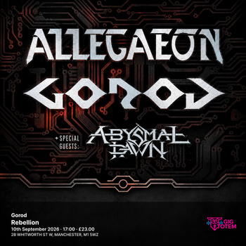 Allegaeon + Gorod Allegaeon, Gorod at Rebellion on 10 September 2026 gig poster