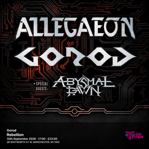 Allegaeon + Gorod Allegaeon, Gorod at Rebellion on 10 September 2026 gig poster