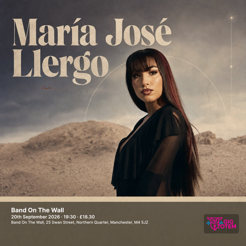 María José Llergo at Band On The Wall on 20 September 2026 gig poster