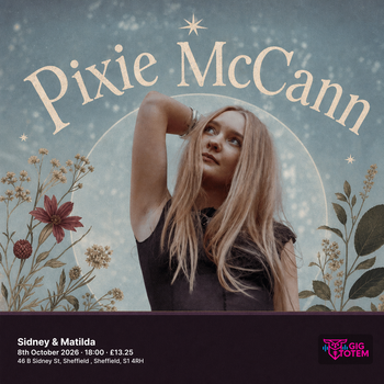 Pixie McCann at Sidney & Matilda on 8 October 2026 gig poster