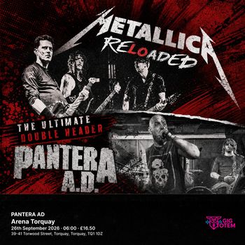 METALLICA RELOADED + PANTERA AD Metallica Reloaded at Arena Torquay on 26 September 2026 gig poster