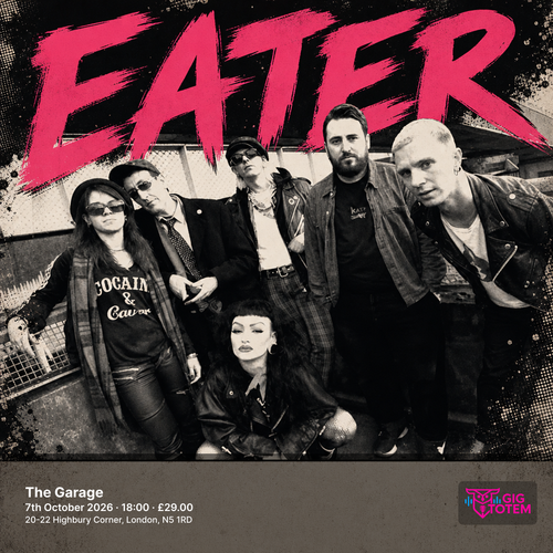Eater Wasted Youth at The Garage on 7 October 2026 gig poster