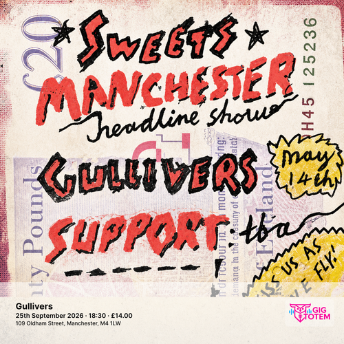 Sweets at Gullivers on 25 September 2026 gig poster