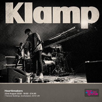 Klamp at Heartbreakers on 22 August 2026 gig poster