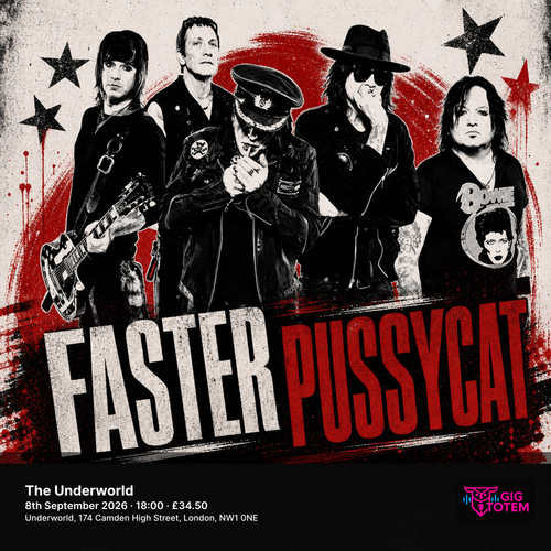 FASTER PUSSYCAT at The Underworld on 8 September 2026 gig poster