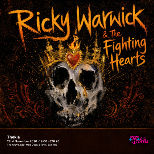 Ricky Warwick & The Fighting Hearts at Thekla on 22 November 2026 gig poster