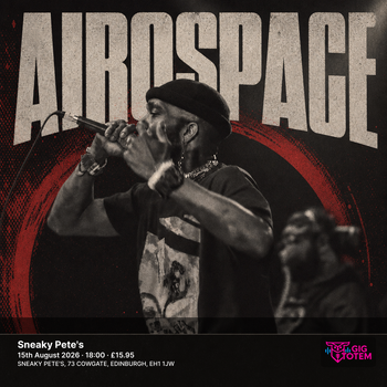 Airospace at Sneaky Pete's on 15 August 2026 gig poster