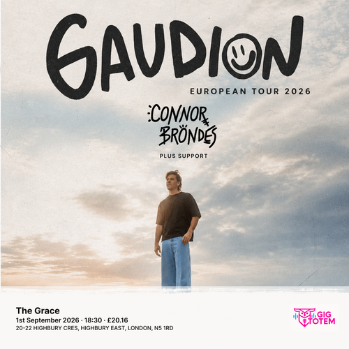 Gaudion Connor Brondes at The Grace on 1 September 2026 gig poster