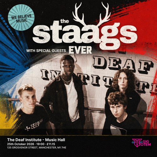 The Staags at The Deaf Institute on 25 October 2026 gig poster