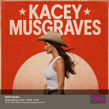 Kacey Musgraves at OVO Hydro on 22 February 2027 gig poster