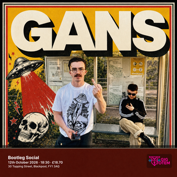Gans at Bootleg Social on 12 October 2026 gig poster