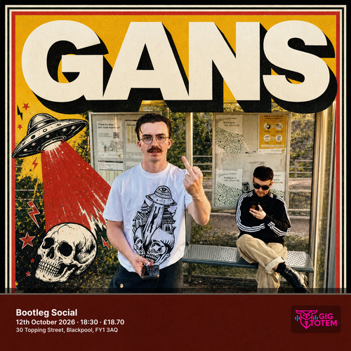 Gans at Bootleg Social on 12 October 2026 gig poster