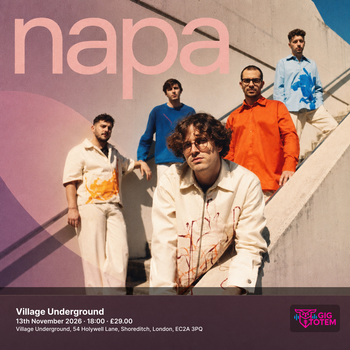 NAPA at Village Underground on 13 November 2026 gig poster