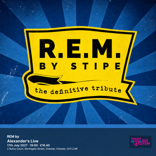 REM by Stipe Stipe at Alexander's Live on 17 July 2027 gig poster
