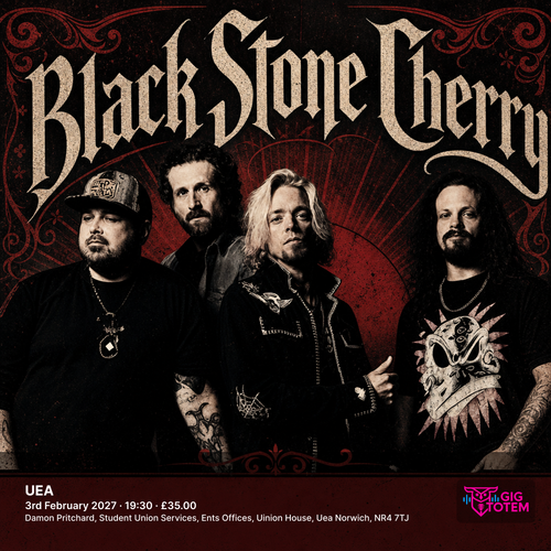 Black Stone Cherry at UEA on 3 February 2027 gig poster