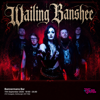 Wailing Banshee at Bannermans on 11 September 2026 gig poster