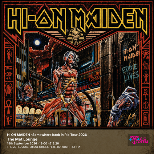 HI ON MAIDEN -Somewhere back in Rio Tour 2026 HI-ON MAIDEN at The Met Lounge on 19 September 2026 gig poster