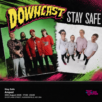 Downcast + Stay Safe Downcast at Amped on 30 August 2026 gig poster