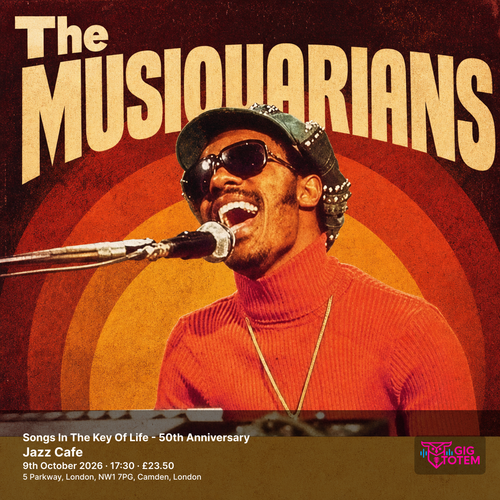 Songs In The Key Of Life - 50th Anniversary The Musiquarians at Jazz Cafe on 9 October 2026 gig poster