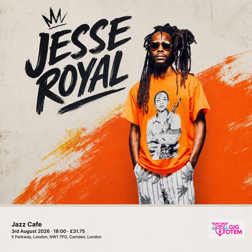 Jesse Royal DJ Kat at Jazz Cafe on 3 August 2026 gig poster